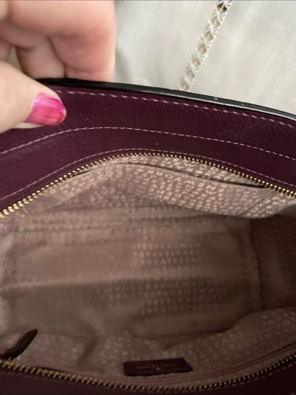 kate spade Plum Leather Satchel-Crossbody  Couple Minor Scratches Otherwise EUC